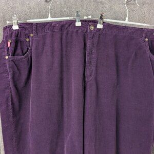 Women's Plus Size 28W Petite Dark Purple Corduroys 48-50" Waist